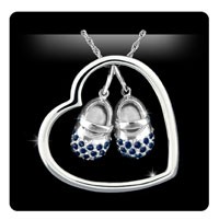 Solstice Design Studio HSD-TBN 14k White Gold .58 ct wt Blue Sapphire Heart-n-Sole... by Solstice Design Studio