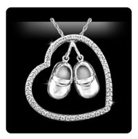 Solstice Design Studio HSD-N 14k White Gold .32 ct tw Diamond Heart-n-Sole Necklace with... by Solstice Design Studio