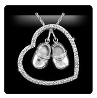 Solstice Design Studio HSD-SD 14k White Gold .40 ct tw Diamond Heart-n-Sole Necklace with... by Solstice Design Studio