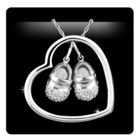 Solstice Design Studio HSD-TDN 14k White Gold .35 ct tw Diamond Heart-n-Sole Necklace with... by Solstice Design Studio