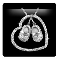 Cheap Solstice Design Studio HSD-FD 14k White Gold 1.34 ct tw Diamond Heart-n-Sole Necklace with 16 Inch Chain