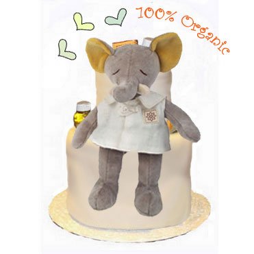 Tumbleweed Babies 0109157 Organic Elephant MiYim 2 Tier Diaper Cake