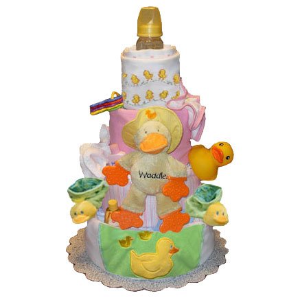 Bloomers Baby Diaper Cake - Modern Pink Mums w/ Pink Dots