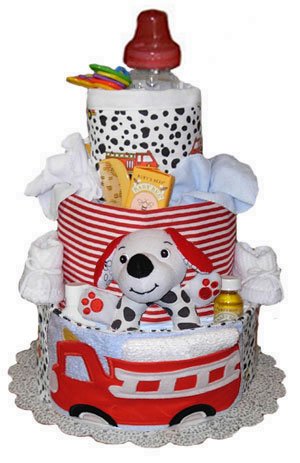 Tumbleweed Babies 1043103 Fire Engine 3 Tier Diaper Cake baby gifts