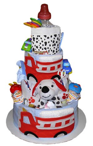 Tumbleweed Babies 1043104 Fire Engine 4 Tier Diaper Cake