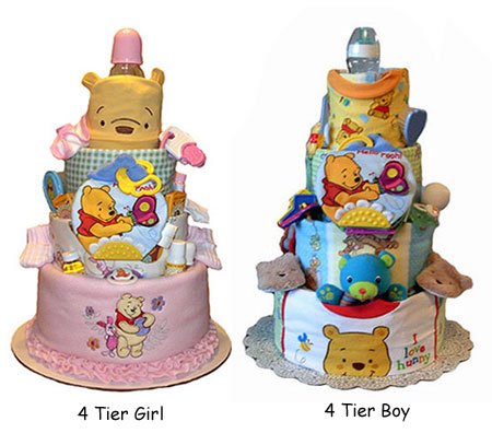 Tumbleweed Babies 1080304 Winnie the Pooh 4 Tier Diaper Cake