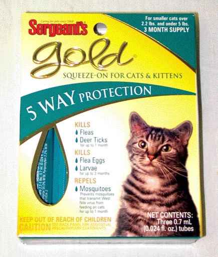 Sergeant S Pet Products Gold Sqz-on Cats Under 5 Lbs - 01061