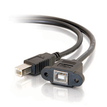 28072 1.5Ft Usb 2.0 B Female To B Male Panel Mount Cable