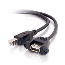 28068 2Ft Usb 2.0 A Female To B Male Panel Mount Cable