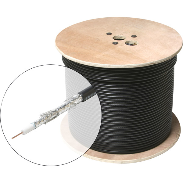 Steren 200937BK 1000 RG6 UL/CM QuadShield Coaxial Cable