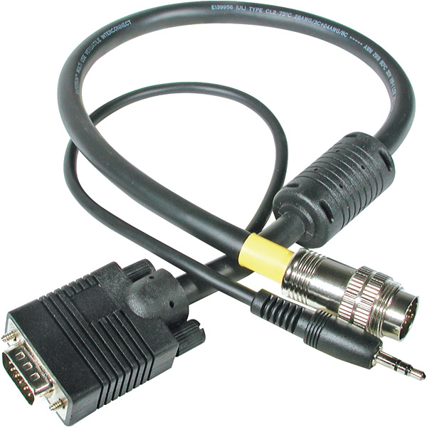 Rapid Run 40853 1.5ft HD15 UXGA plus 3.5mm Stereo Audio BreakAway Flying Lead Color Code: Yellow