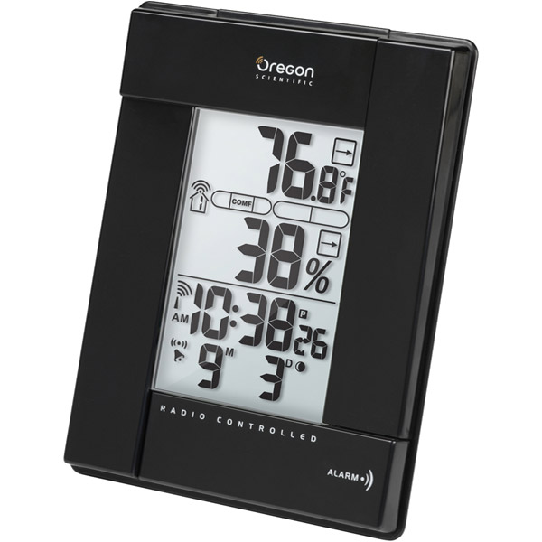 Oregon Scientific RMR383BK Wireless Indoor/Outdoor Thermometer with Self Setting Atomic Clock