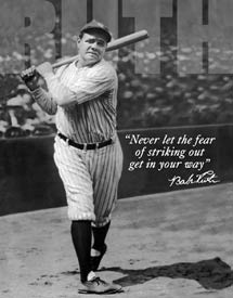 Tin Sign - Babe Ruth Baseball - No Fear