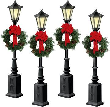 Lionel LIO37907 Christmas Street Lamps with Wreaths