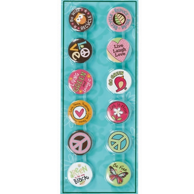 Amscan 201774 Hippie Chick Buttons Assorted