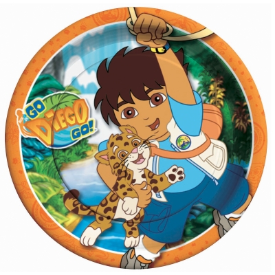 Amscan 200739 Go Diego Go Dinner Plates