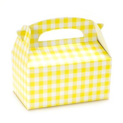 Costumes 174123 Empty Yellow Gingham Favor Boxes