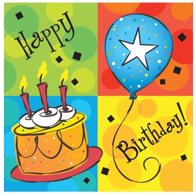 Creative Converting 193552 Cake Celebration Beverage Napkins