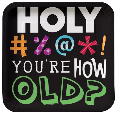 Creative Converting 202012 Holy Bleep Square Dinner Plates