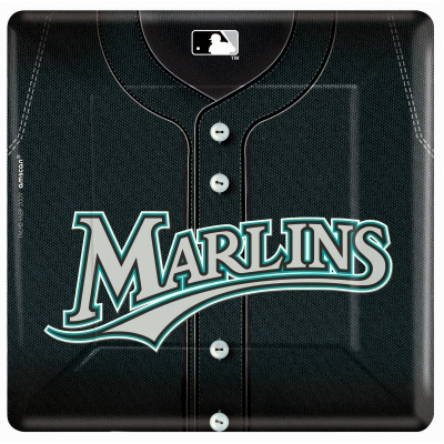 Costumes 203816 Florida Marlins Baseball Square Banquet Dinner Plates