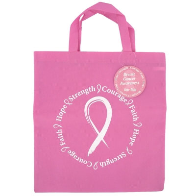 DM Merchandising#44; Inc. 191772 Breast Cancer Awareness Reusable Woven Tote Bag
