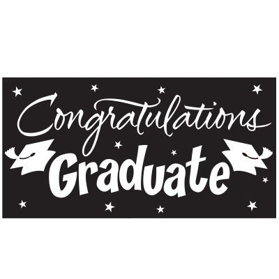 Creative Converting 202814 Congratulations Graduate Black Graduation Giant Banner