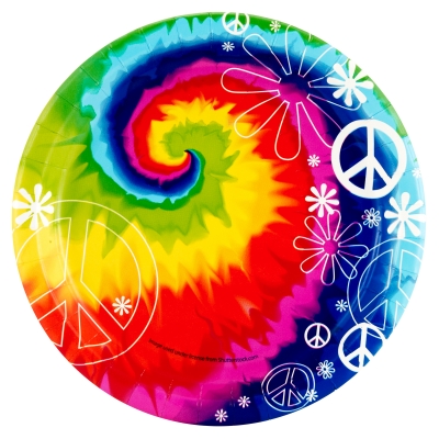 Creative Converting 159915 Tie Dye Fun Dinner Plates 8 count
