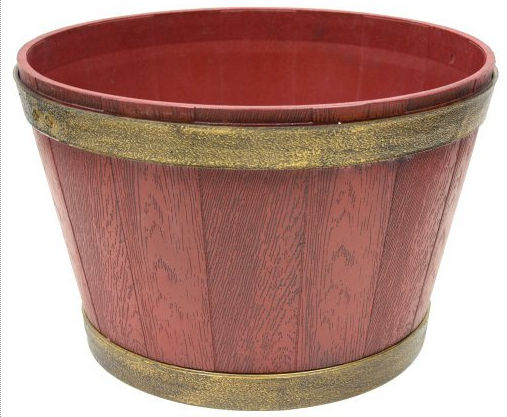 Garden Odyssey CGSPLYFP185R25 Whiskey Barrel Planter Red 25in