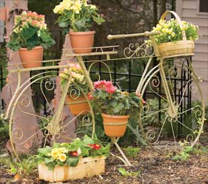 Panacea PAN89186 Whimsical Bicycle Plant Stand#44; Antique Willow