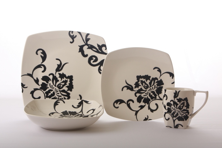 222 Fifth 16609 Floral Scroll Black White 222 Fifth 16609 Floral Scroll Black White