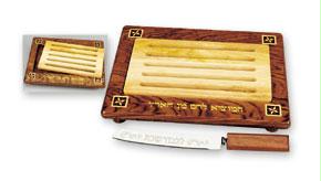 Wood Challa Board with Knife and removeable insert