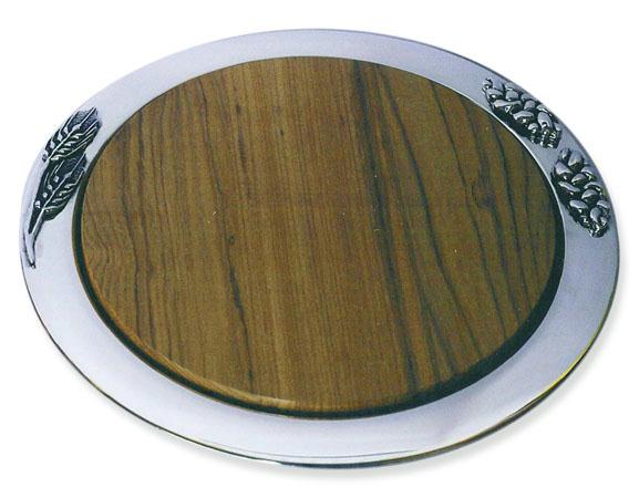 Judaica BJCH314 Round Sterling Silver Challah Board