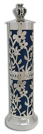 Sterling Silver Megillah Case cut out flower motif