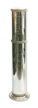 Cylindric Hammered Sterling Silver Megillah Case