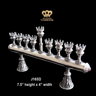 Sterling Silver Filigree Hanukkah Menorah Shabbat Candlesticks