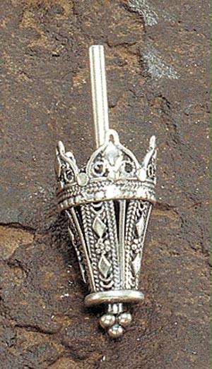 Judaica BZJDJ076 1.8"H x 1"W Sterling Silver Filigree Dreidel
