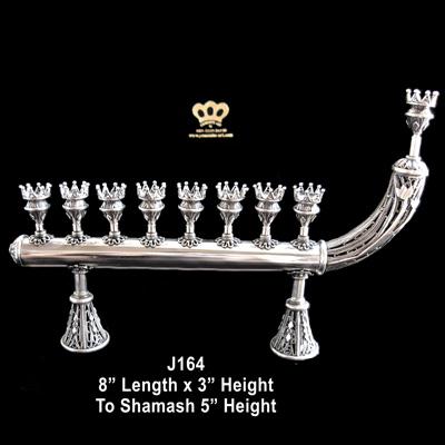 Sterling Silver Filigree Hanukkah Menorah Shabbat Candlesticks