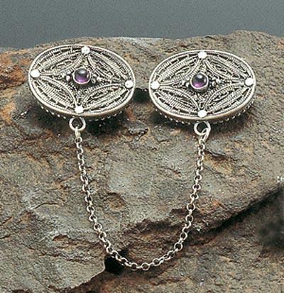 Judaica BZTCJ071 1.2"x 1"Sterling Tallit Clips Silver