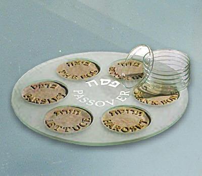 Jerusalem Jerusalem Stone Glass Seder Plate