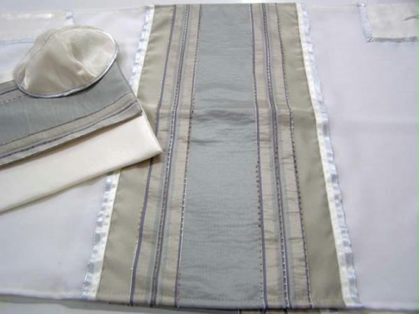 Judaica GSMTT2074 20"x 72"Stone Stripes Wool Tallit for Men