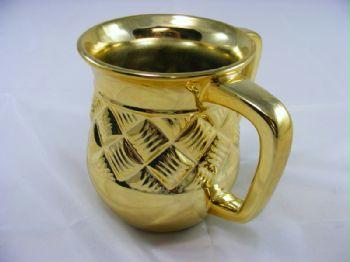 Judaica IJWC9040G Basket weave Washing Cup Gold