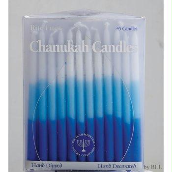 Premium Chanukah Candles Blue#44; Light Blue White