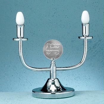 Judaica RLCS2ELA Electric Shabbat Chrome Candlestick Chrome