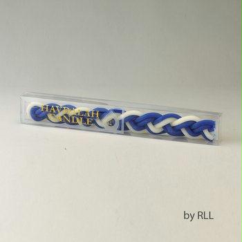Judaica RLH7 Havdalah Candle Flat Blue and White
