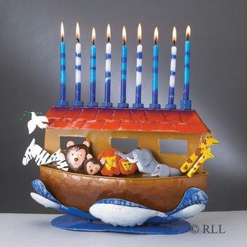 Noah s Ark HandCrafted Metal Menorah