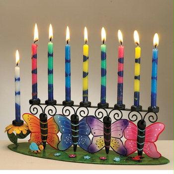 Butterfly HandCrafted Metal Menorah