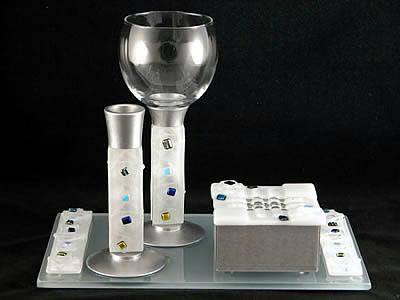 Judaica SBHSGW Geo Glass Havdalah Set