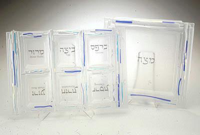 Streamer Frosted Seder Plate Matzah Tray