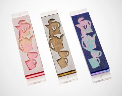Judaica SFMZ3083 1"x 6"Coffee and Tea Mezuzah II