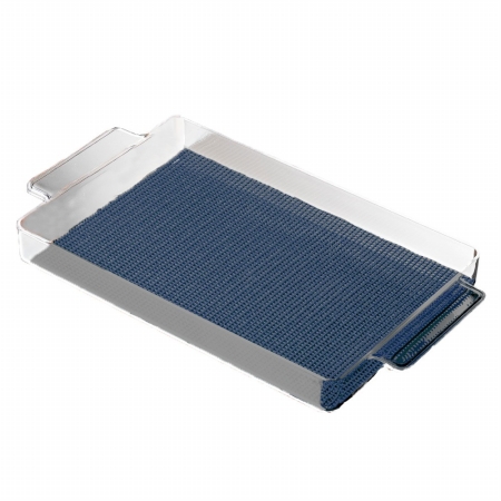 Kraftware 31629 Fishnet Rect. Handled Galery Tray 20 In. X 14 In. Navy